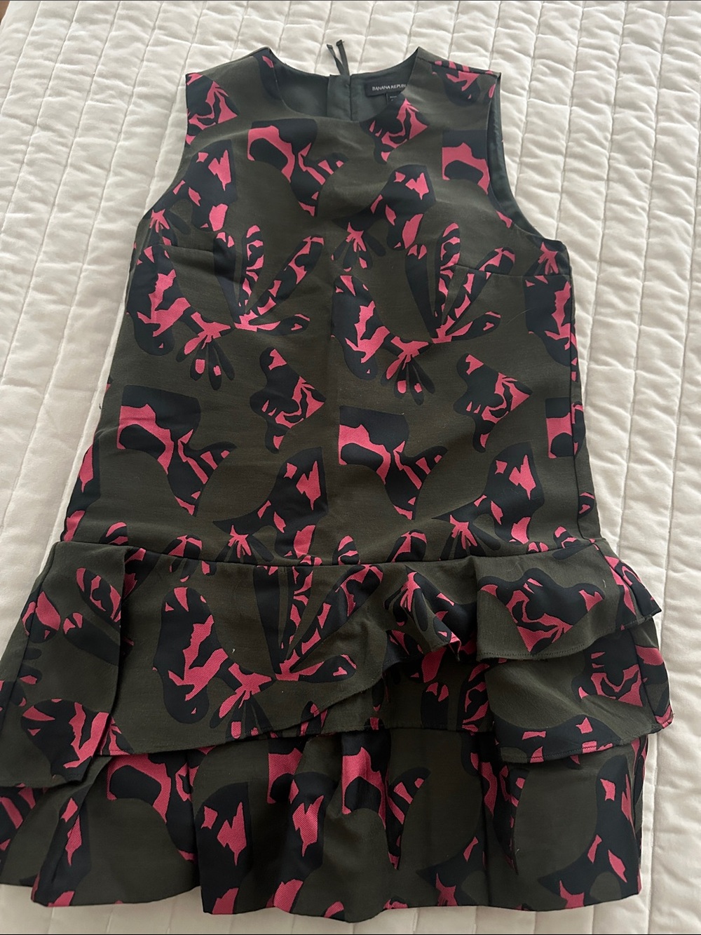 Banana Republic Drop Waist Pink and Green Jigsaw Dress